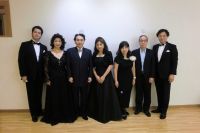 東京藝術劇場コンサートホールで開催された混声合唱団コール・ミレニアムのモーツァルト「レクイエム」演奏会にて、指揮の山下一史先生、ソプラノの大倉由紀枝さんほかと。